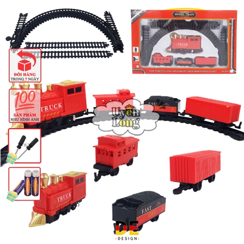 Đồ Chơi Tàu Hỏa CLASSIC TRAIN Đường Ray Chạy PIN, 4 Toa Mini, Tiêu Chuẩn Quốc Tế