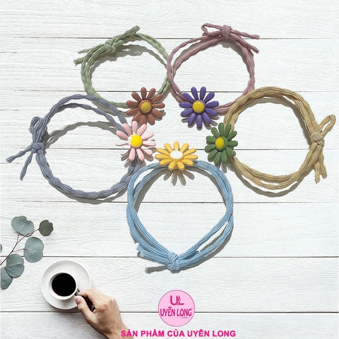 Chun Buộc Tóc Cúc Họa Mi Dây Xoắn Cho Gái Yêu Của Mẹ Và Làm Vòng Đeo Tay, Kiểu Dáng Hàn Quốc, Dây Thun Bền Chắc
