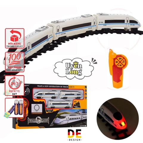 Tàu Cao Tốc Đường Ray 3 Toa, Mô Phỏng Theo Tầu Cao Tốc Hàng Đầu Của Nhật Bản, Âm Thanh Mô Phỏng, Đèn Flash, Hàng Xuất EU