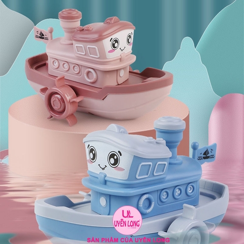 Đồ Chơi Thuyền Vặn Cót Cho Bé Chơi Lúc Tắm, Không Góc Cạnh, Chống Va Đập, An Toàn Khi Chơi