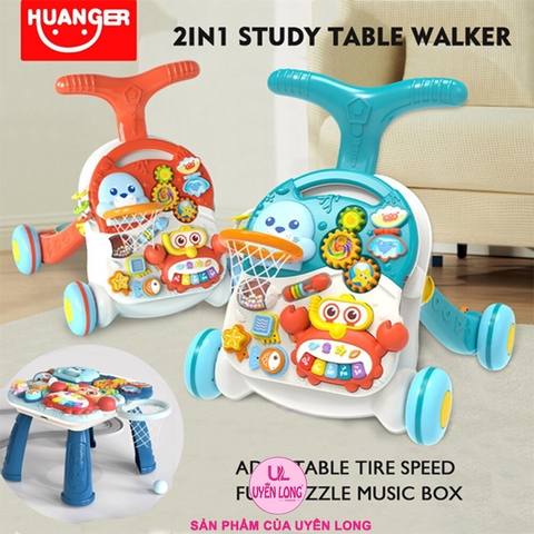 Xe Tập Đi 2 Trong 1 Huanger Mẫu Mới, Bản Tiếng Anh,Điều Chỉnh Độ Cao,Tốc Độ (Kèm Pin, Tô Vít, Lỗi 1 Đổi 1)