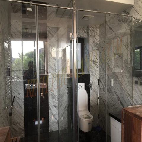 PHÒNG TẮM KÍNH CƯỜNG LỰC  CỬA LÙA TRƯỢT 10mm