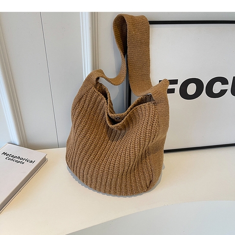 Túi Xách Chất Len Size To - Giỏ Xách Đeo Vai Mona - tt231011