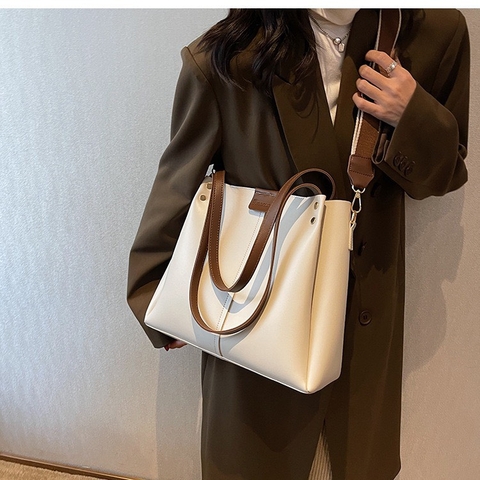 Túi Size To Đeo Vai Nữ - Giỏ Xách Lớn Đeo Chéo Dây Bản To Mona - tt230555