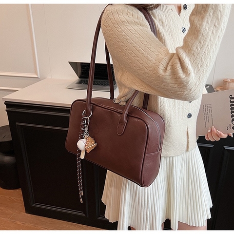 Túi Quai Xách Nữ - Giỏ Đeo Vai Kèm Móc Túi Mona - tt240927