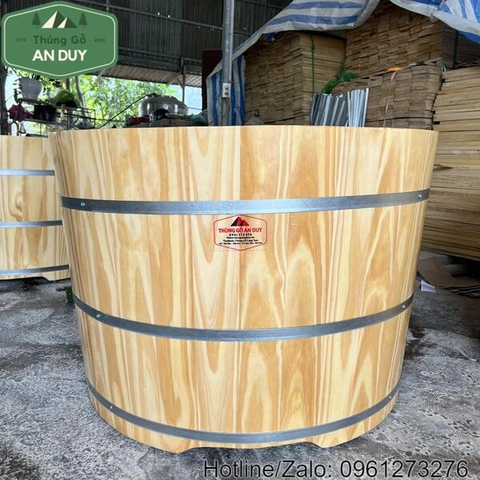 Bồn Tắm Tròn Gỗ Thông Nhập Khẩu