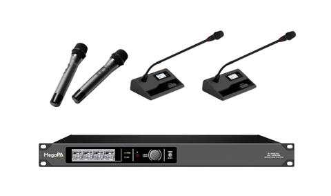 Micro không dây có điều khiển đa chức năng mạng DSP 2 micro cầm tay 2 micro cổ ngỗng (4 micro) M-DSP-W2