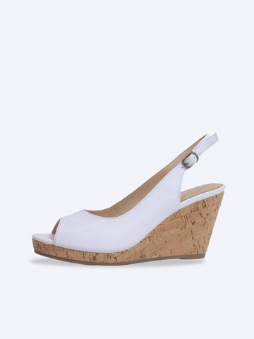 SALSA - Giày Xuồng 8cm da thật quai hậu hở mũi M12