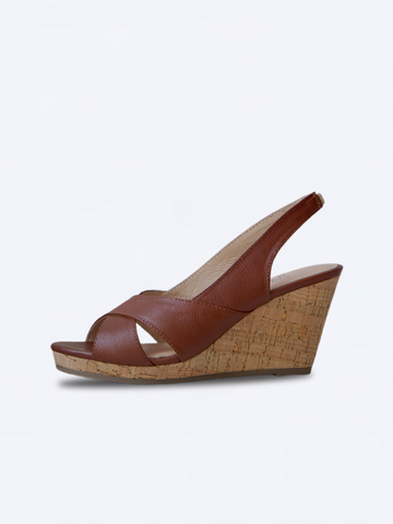 SALSA - W04 Giày xuồng da thật quai chéo 8cm