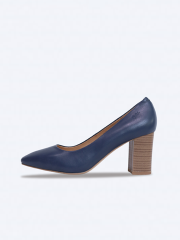 SALSA - P04 Giày nữ công sở da thật gót trụ 7cm mũi vuông nhẹ