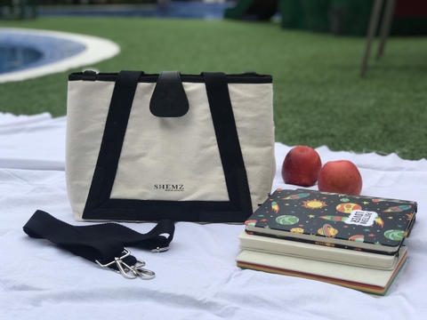 A203- SHEMZ Handbag canvas phối da