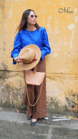 MaxMessi - ÁO TOP PHỐI CHÂN BÈO linen