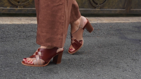 Sandal da bò đan chéo SD10 SALSA gót 8cm