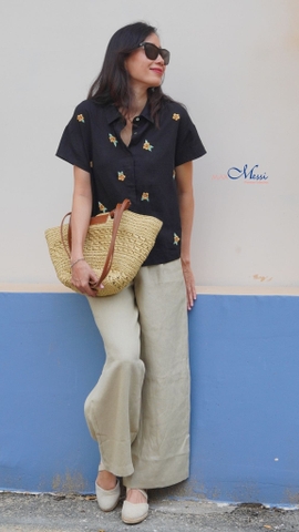 Áo BIRD thêu hoa rơi như rowan