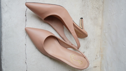 Giày nữ công sở sam slingback 7p da thật
