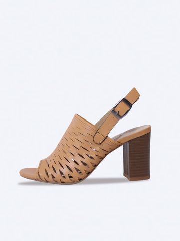 SALSA - Giày Sandal gót trụ 7cm da thật cắt lazer SE01
