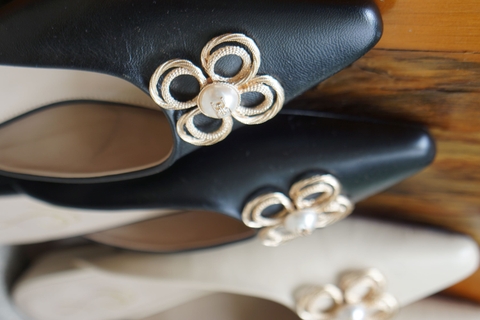 Sục Sam khóa hoa da thật, gót 1p