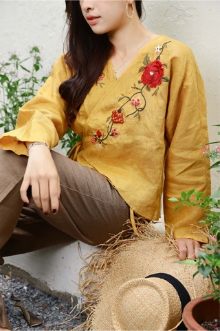 Áo vạt chéo cột dây YEM - MaxMessi