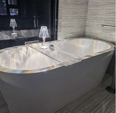 KHAY BỒN TẮM ACRYLIC TRONG SUỐT 80 x 20  x 3 cm