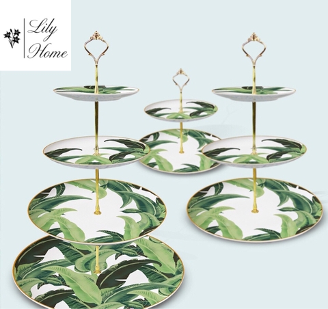 KHAY BÁNH LÁ CHUỐi 3 TẦNG