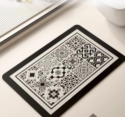 THẢM VUÔNG ĐEN 12 HOẠ TIẾT