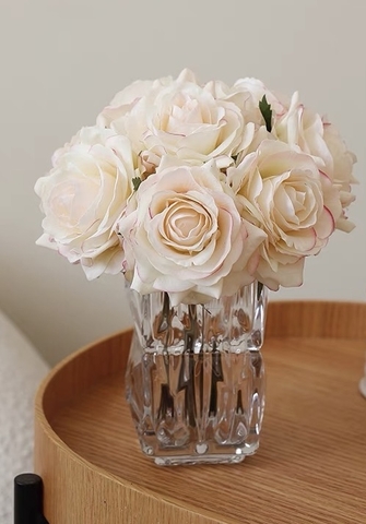 BÌNH HOA THUỶ TINH HOA HỒNG PHẤN