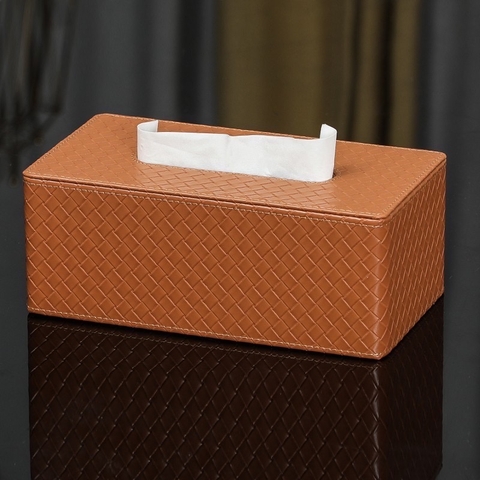 Hộp giấy da kẻ cam