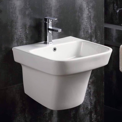 Chậu Rửa Mặt Treo Tường Liền Chân LC02