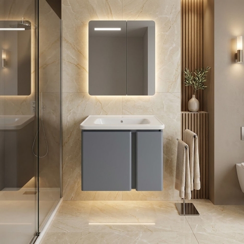 Bộ Tủ Chậu Lavabo Nhôm TC42-60
