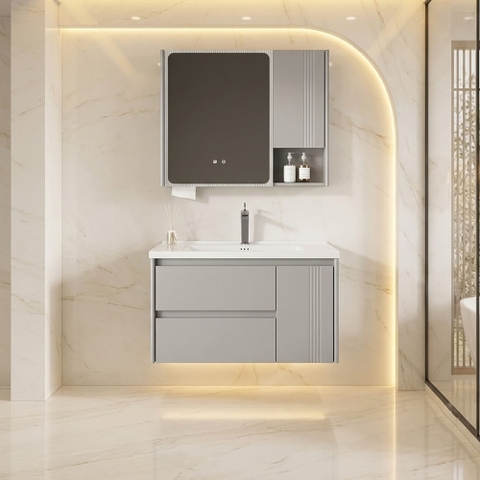 Bộ Tủ Chậu Lavabo Inox YS115C – Inox 304 Chống Nước Tuyệt Đối, Siêu Bền