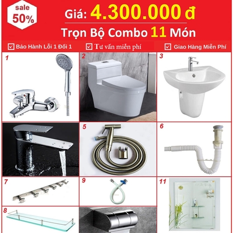 Combo Nhà Tắm, Combo Phòng Tắm, Trọn Bộ Thiết Bị Vệ Sinh Nhà Tắm 23