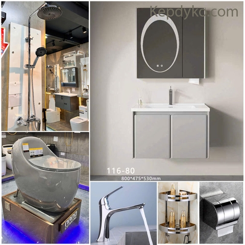 Combo Trọn Bộ Thiết Bị Phòng Tắm 8 Món Cao Cấp KB101