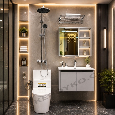 Combo Thiết Bị Vệ Sinh Phòng Tắm CB030 Cao Cấp - Trọn Bộ 8 Món