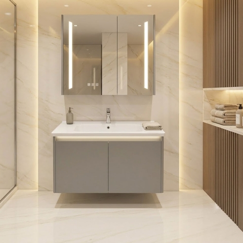 Bộ Tủ Chậu Lavabo Nhôm Cao Cấp VH708 – Thiết Kế Hiện Đại