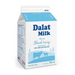 Sữa tươi thanh trùng Dalatmilk nguyên chất 180ml