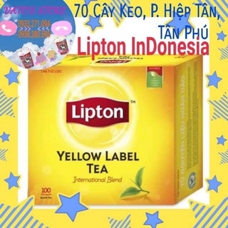 Trà Lipton túi lọc nhãn vàng INDO hộp 100 gói × 2g (hàng nhập Indonesia)