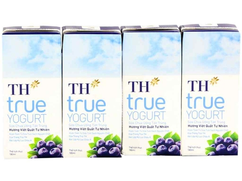 Sữa chua uống TH TRUE YOGURT việt quốc hộp 180ml lốc 4
