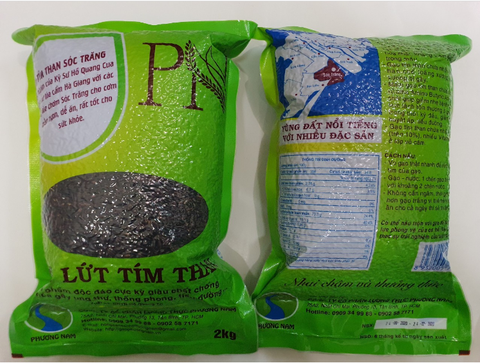 Combo 10 túi 2kg gạo lứt tím than sóc trăng ST / Combo 2 túi Gạo Đặc Sản Sóc Trăng ST Tím Than 2kg
