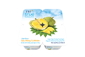 Sữa chua ăn TH TRUE YOGURT sầu riêng hộp 100g lốc 4