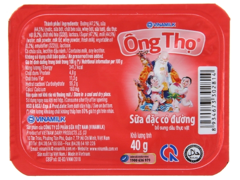 Sữa đặc VINAMILK ÔNG THỌ đỏ hộp 40g