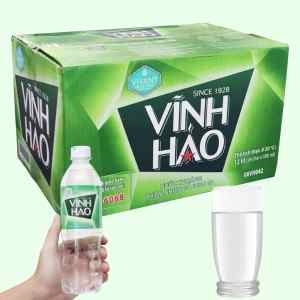 Nước khoáng MASSAN VĨNH HẢO có gas chai 500ml thùng 24