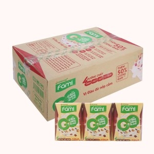 Sữa đậu nành FAMI đậu đỏ nếp cẩm hộp 200ml thùng 36