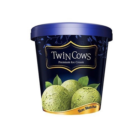 Kem ăn VINAMILK TWIN COWS trà xanh ly 450ml