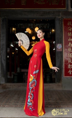 Vải Nhung Thêu Cao Cấp KV0100 Họa Tiết Phượng Hoàng