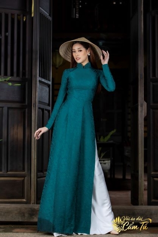 Gấm Lụa Cẩm Tú KV0088 Màu Xanh Rêu