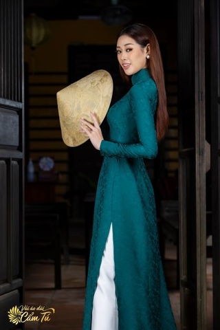 Gấm Lụa Cẩm Tú KV0088 Màu Xanh Rêu