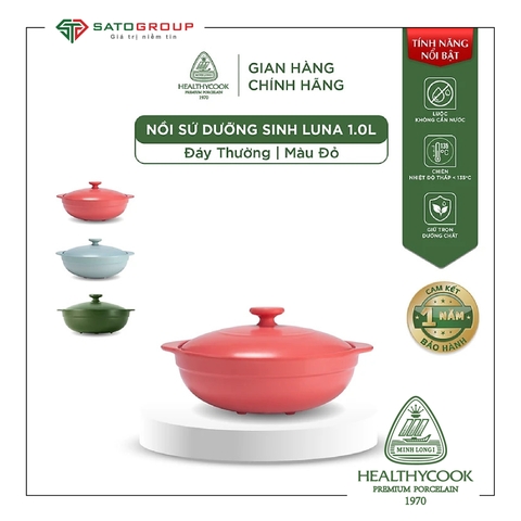 Nồi dưỡng sinh Luna (Nồi cạn) 1.0 L + nắp (CK) - Minh Long