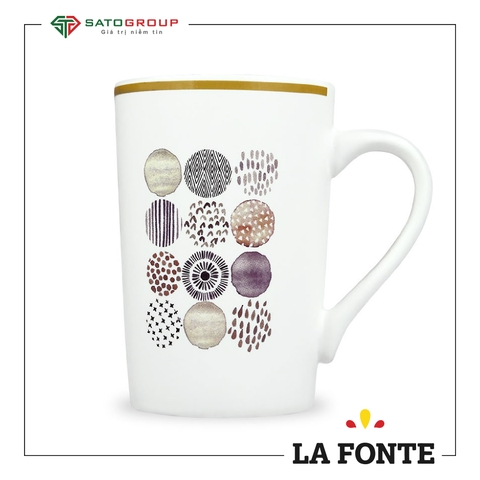 Cốc sứ La Fonte mặt nhám họa tiết tròn- 006460-01