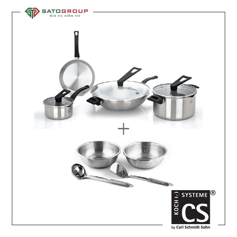 Bộ Nồi 7 Món CS Kèm 4 Món Dụng Cụ Nhà Bếp