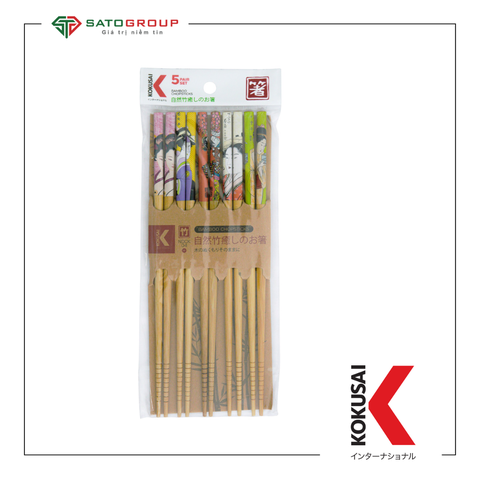 Đũa Tre Nhật Bản Vỉ 5 Đôi Kokusai 22.5cm NDCK-04